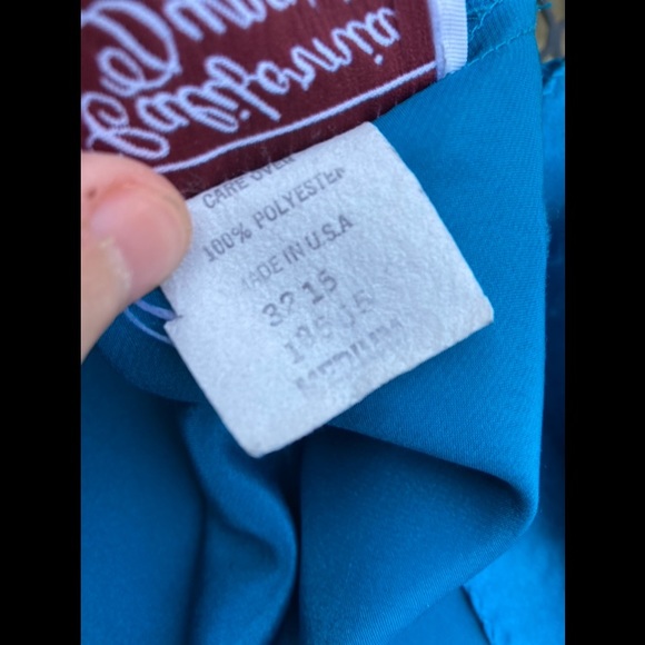 Vintage California Dynasty Blue Cerulean Silky Floral Detail Chemise Slip - Picture 3 of 12